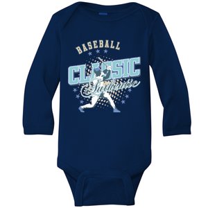 Baseball Classic Baby Long Sleeve Bodysuit