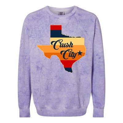 Baseball Crush City Houston Texas Colorblast Crewneck Sweatshirt