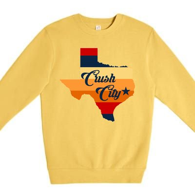 Baseball Crush City Houston Texas Premium Crewneck Sweatshirt