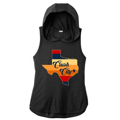 Baseball Crush City Houston Texas Ladies PosiCharge Tri-Blend Wicking Draft Hoodie Tank