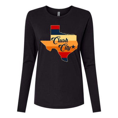 Baseball Crush City Houston Texas Womens Cotton Relaxed Long Sleeve T-Shirt