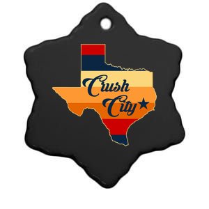 Baseball Crush City Houston Texas Ceramic Star Ornament