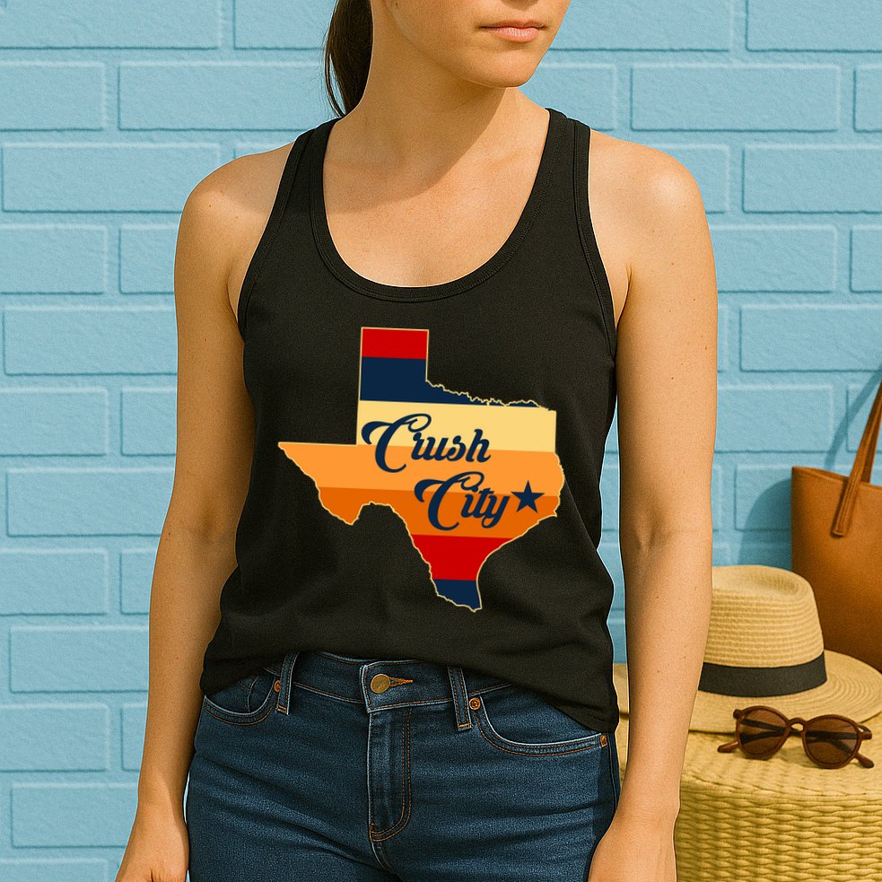 Baseball Crush City Houston Texas Womens Tank Top
