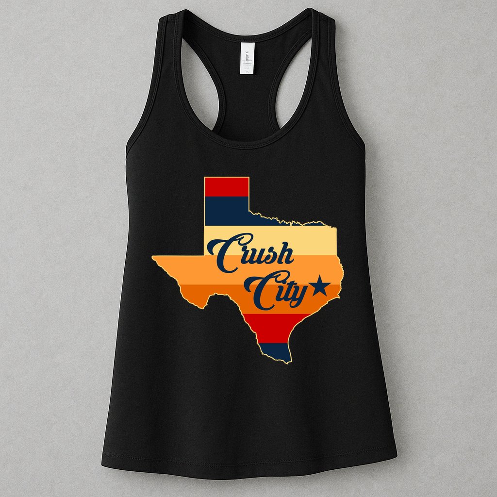 Baseball Crush City Houston Texas Womens Tank Top