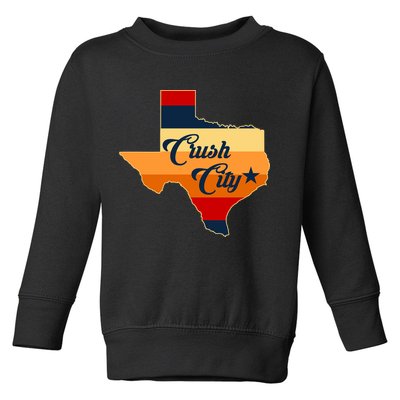 Baseball Crush City Houston Texas Toddler Sweatshirt