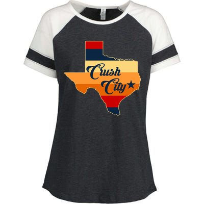 Baseball Crush City Houston Texas Enza Ladies Jersey Colorblock Tee