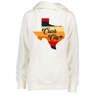 Baseball Crush City Houston Texas Womens Funnel Neck Pullover Hood