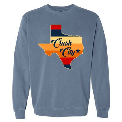 Baseball Crush City Houston Texas Garment-Dyed Sweatshirt