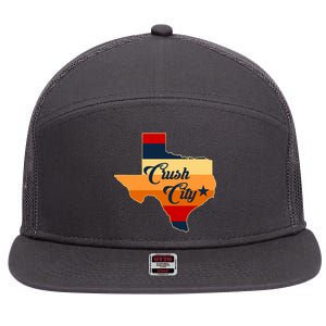 Baseball Crush City Houston Texas 7 Panel Mesh Trucker Snapback Hat