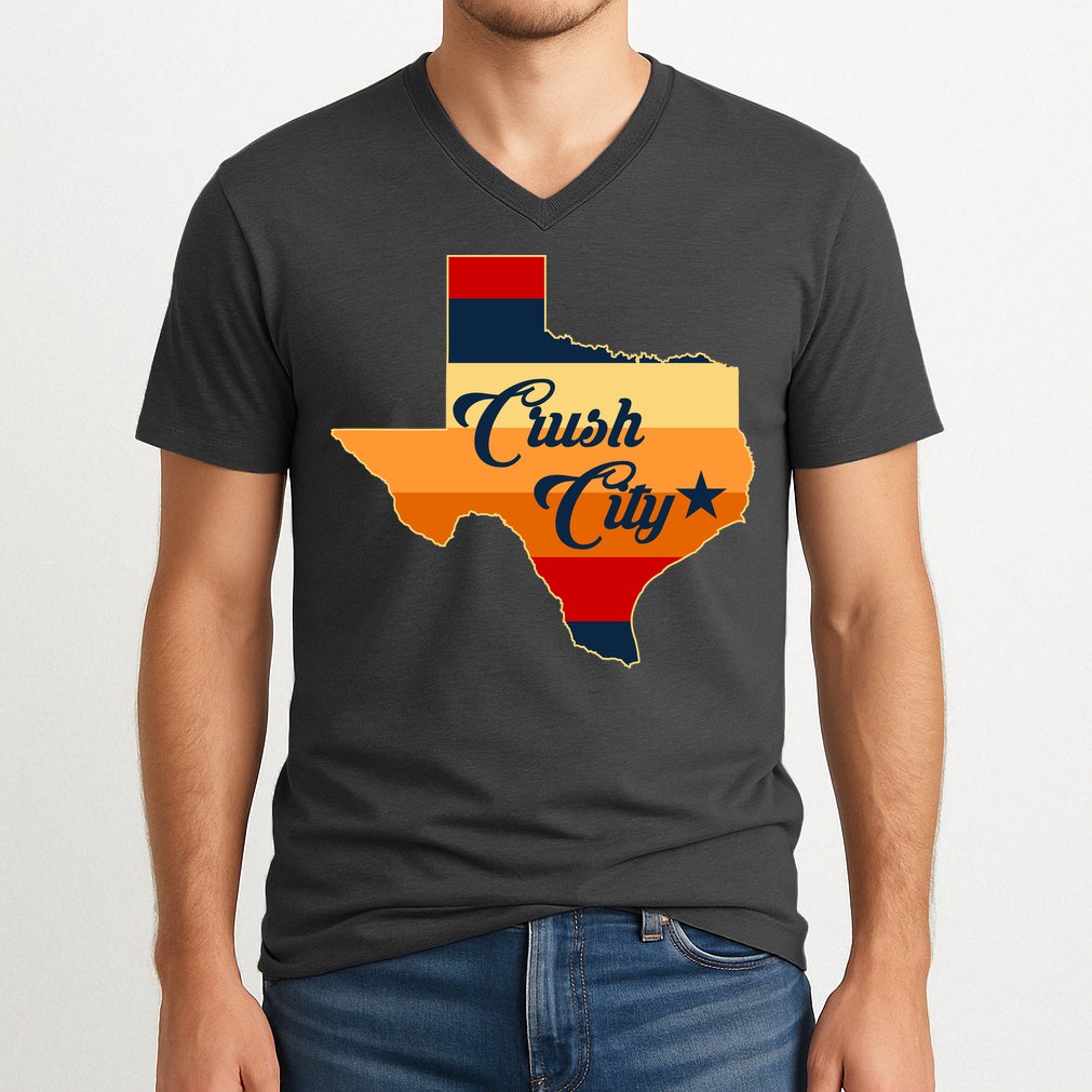 Baseball Crush City Houston Texas V-Neck T-Shirt