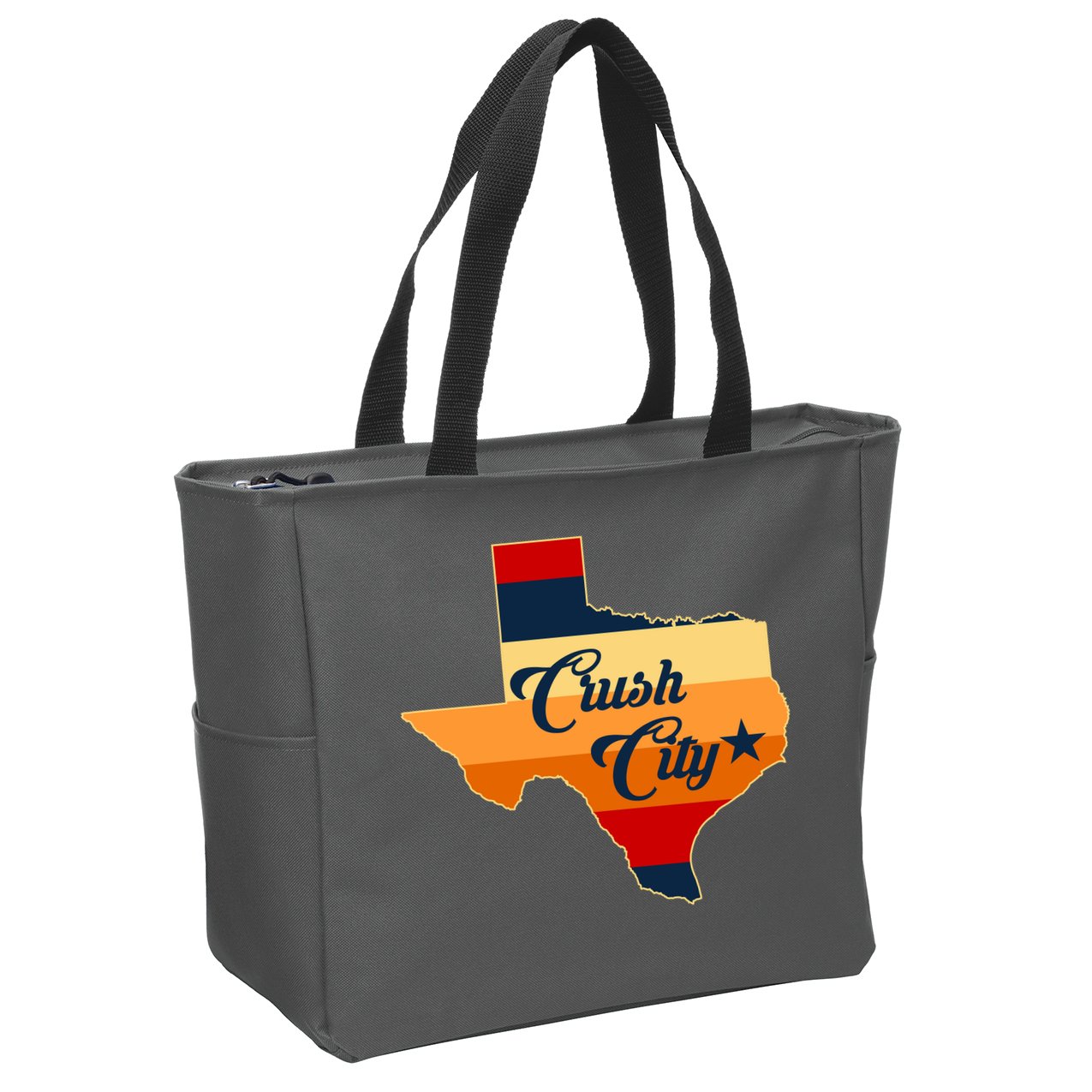 Baseball Crush City Houston Texas Zip Tote Bag