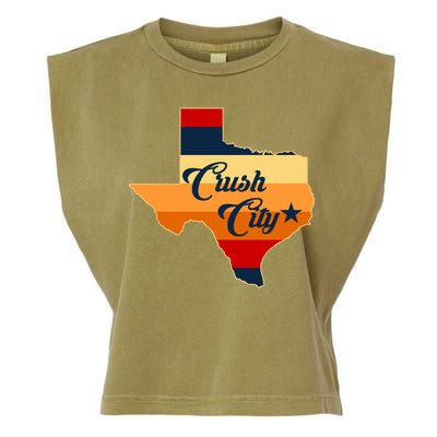 Baseball Crush City Houston Texas Garment-Dyed Women's Muscle Tee