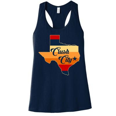 Baseball Crush City Houston Texas Women's Racerback Tank