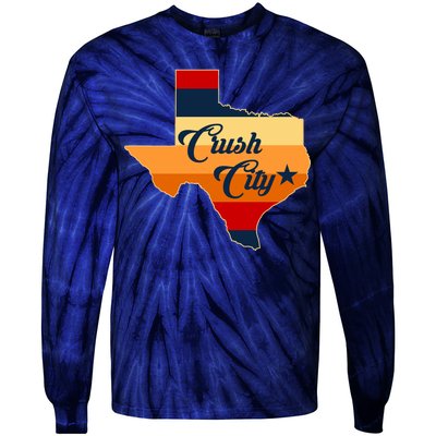 Baseball Crush City Houston Texas Tie-Dye Long Sleeve Shirt