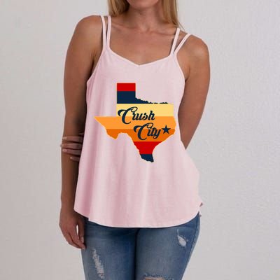 Baseball Crush City Houston Texas Women's Strappy Tank