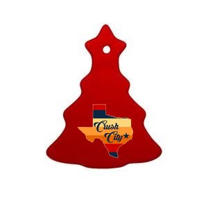 Baseball Crush City Houston Texas Ceramic Tree Ornament