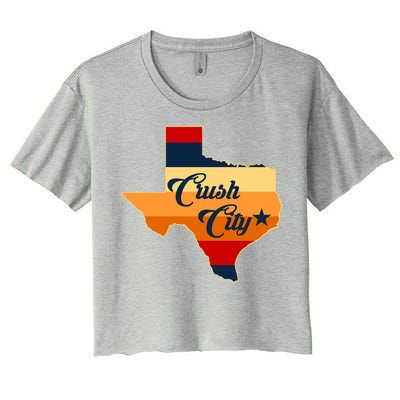 Baseball Crush City Houston Texas Women's Crop Top Tee