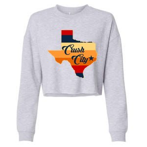 Baseball Crush City Houston Texas Cropped Pullover Crew