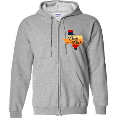 Baseball Crush City Houston Texas Full Zip Hoodie