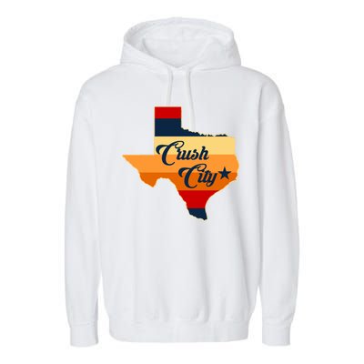 Baseball Crush City Houston Texas Garment-Dyed Fleece Hoodie