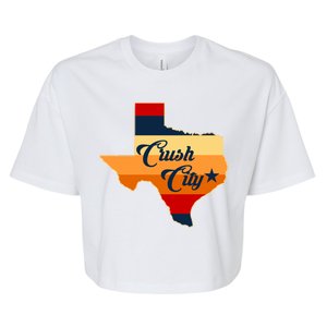 Baseball Crush City Houston Texas Bella+Canvas Jersey Crop Tee