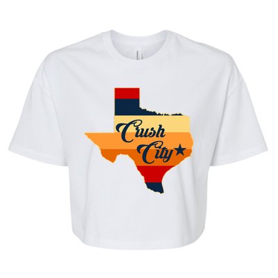 Baseball Crush City Houston Texas Bella+Canvas Jersey Crop Tee