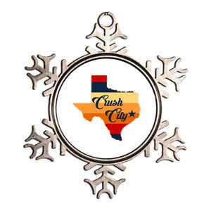 Baseball Crush City Houston Texas Metallic Star Ornament