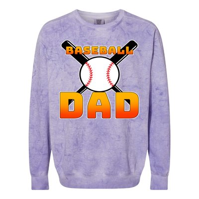 Baseball Dad Cute Father Colorblast Crewneck Sweatshirt