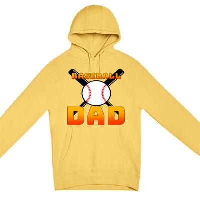 Baseball Dad Cute Father Premium Pullover Hoodie