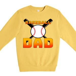 Baseball Dad Cute Father Premium Crewneck Sweatshirt