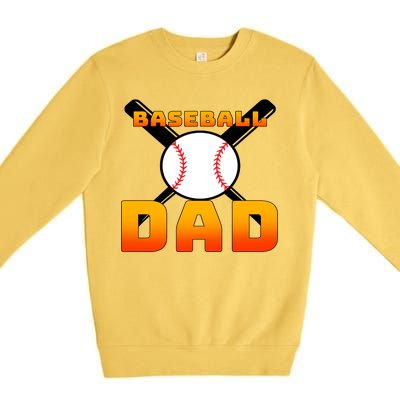 Baseball Dad Cute Father Premium Crewneck Sweatshirt