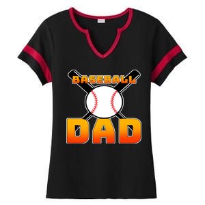 Baseball Dad Cute Father Ladies Halftime Notch Neck Tee