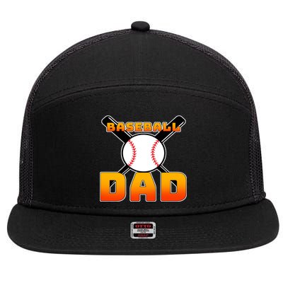 Baseball Dad Cute Father 7 Panel Mesh Trucker Snapback Hat