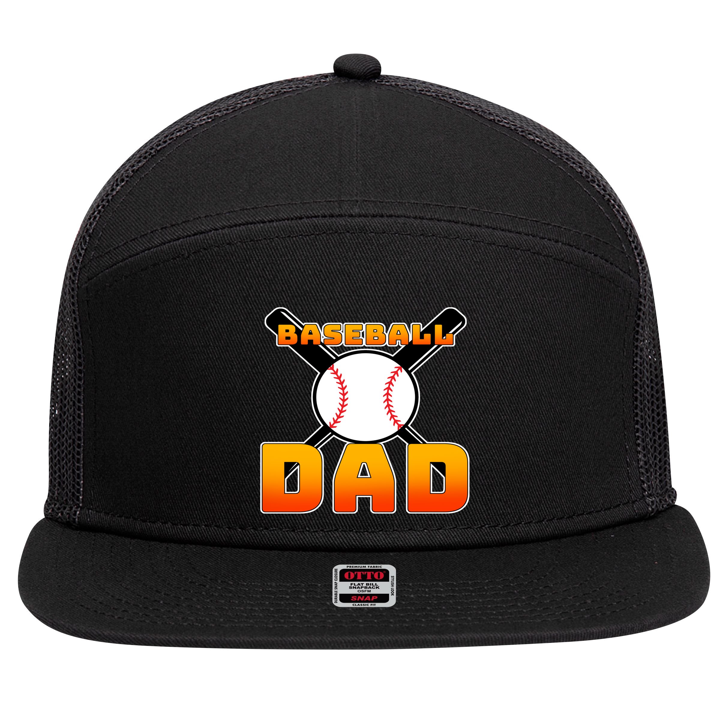Baseball Dad Cute Father 7 Panel Mesh Trucker Snapback Hat