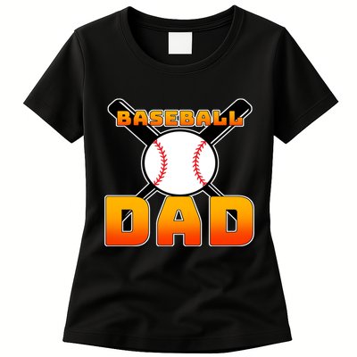 Baseball Dad Cute Father Womens T-Shirt