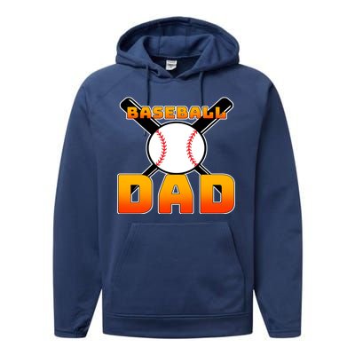 Baseball Dad Cute Father Performance Fleece Hoodie