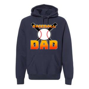 Baseball Dad Cute Father Premium Hoodie