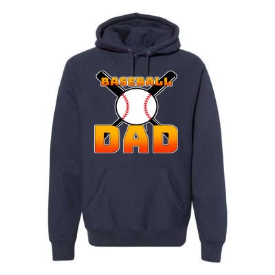 Baseball Dad Cute Father Premium Hoodie