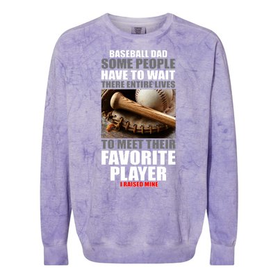 Baseball Dad Raised Favorite Player Colorblast Crewneck Sweatshirt