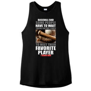 Baseball Dad Raised Favorite Player Ladies PosiCharge Tri-Blend Wicking Tank