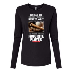 Baseball Dad Raised Favorite Player Womens Cotton Relaxed Long Sleeve T-Shirt