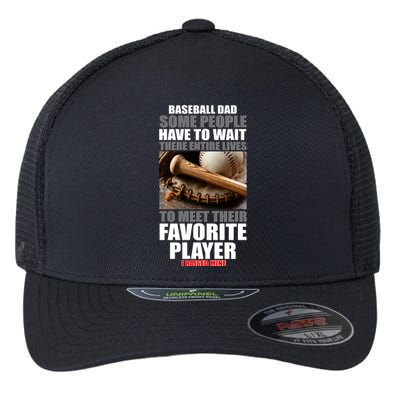 Baseball Dad Raised Favorite Player Flexfit Unipanel Trucker Cap