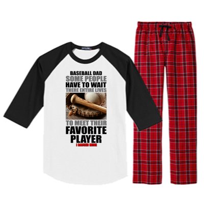 Baseball Dad Raised Favorite Player Raglan Sleeve Pajama Set