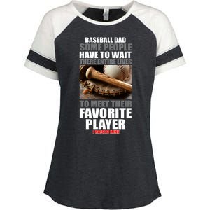 Baseball Dad Raised Favorite Player Enza Ladies Jersey Colorblock Tee