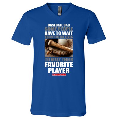 Baseball Dad Raised Favorite Player V-Neck T-Shirt