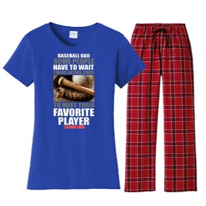 Baseball Dad Raised Favorite Player Women's Flannel Pajama Set