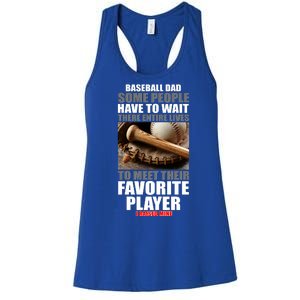 Baseball Dad Raised Favorite Player Women's Racerback Tank