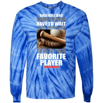 Baseball Dad Raised Favorite Player Tie-Dye Long Sleeve Shirt