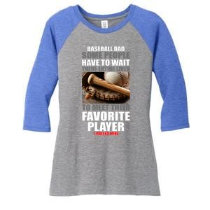 Baseball Dad Raised Favorite Player Women's Tri-Blend 3/4-Sleeve Raglan Shirt