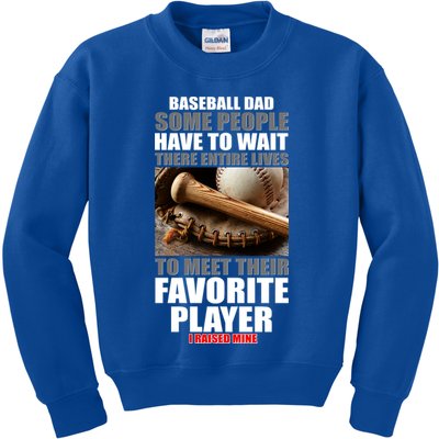 Baseball Dad Raised Favorite Player Kids Sweatshirt